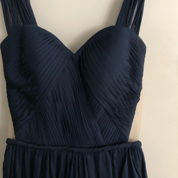 Dark blue navy backless prom grad dress - Picture 11 of 16